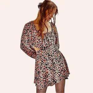 Free People Jael Printed Floral Mini Dress with Cutouts Size X-Small Small thumbnail 2