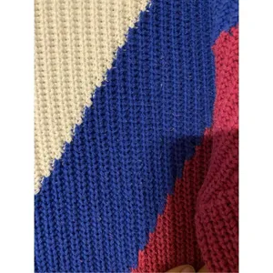 Time & Tru Women Multicolor Cotton Scoop Neck Long Sleeve Knit Sweater L thumbnail 4