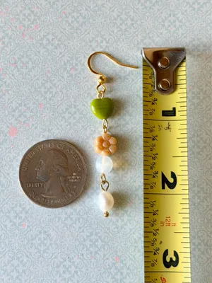Handmade quality Czech glass beads mix fairy whimsy dangle earrings💐💚 thumbnail 4