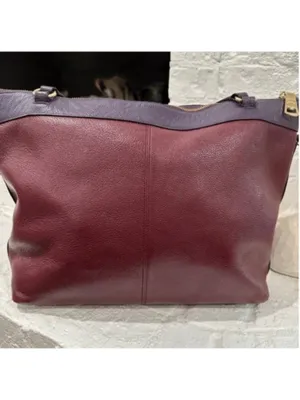 Coach Tyler Burgundy & Aubergine Leather Tote F57210 thumbnail 2