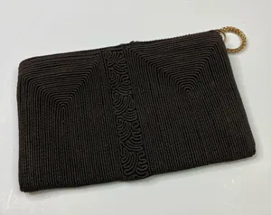 Brown Beaded Elegant Zip Clutch thumbnail 3