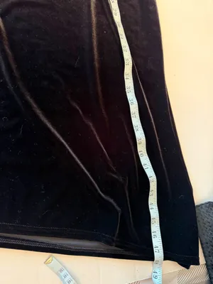 Vintage Black Velvet Midi Dress with Scoop Neck - Women thumbnail 8