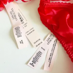 NWT Victoria's Secret Womens Red Satin Heartbreaker Pom Sexy Lingerie Set M-DD thumbnail 6