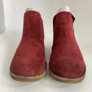 Sofft Bergamo Women US 7.5 M Red‎ Suede Leather Biker Ankle Chelsea Bootie thumbnail 3