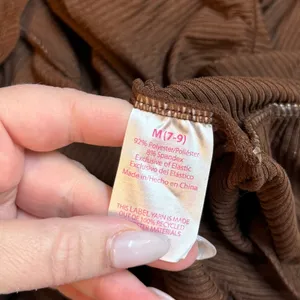 No Boundaries Juniors Medium 7-9 Brown Ribbed Ruffle Swing Dress Y2K Button New thumbnail 8