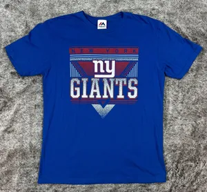 New York Giants Blue Majestic Tee Men's Medium thumbnail 1