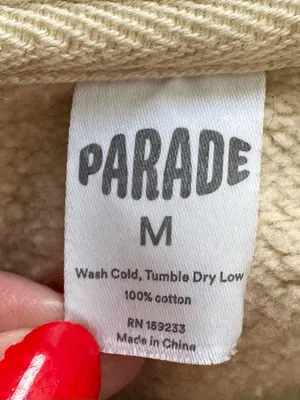 Parade Beige Embroidered Crewneck 100% cotton Sweatshirt, size M loungewear thumbnail 4