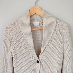 Aritzia Wilfred Tisserand Long Rib Knit Cardigan Sweater Merino Wool Size S thumbnail 6