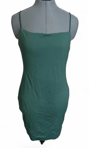 Lillusory Forest Green Spaghetti Strap Mini Bodycon Dress Size Large Clubwear thumbnail 1