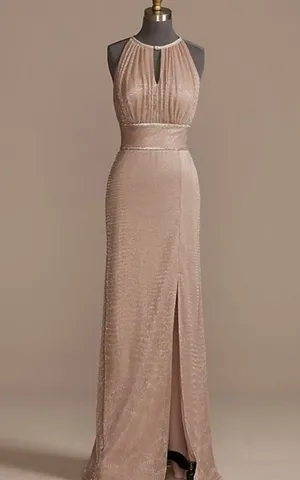 David's Bridal Champagne Formal Dress thumbnail 1