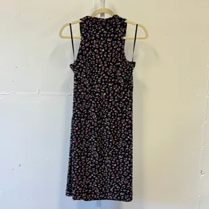 Ann Taylor Sleeveless Cowl Neck Leopard Print Sheath Dress Purple Black Small thumbnail 2