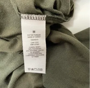 Garage Cropped Tee Solid Olive Green Long Sleeve Crew Neck Basic thumbnail 10