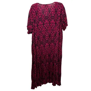 Woman Within Plus Size 22/24W‎ Maxi Dress 1X Petite Pink Black Ikat Coastal 602 thumbnail 2