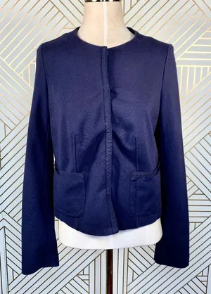Boden Ponte Knit Jacket in‎ Navy Blue WQ077 Size 6 thumbnail 1