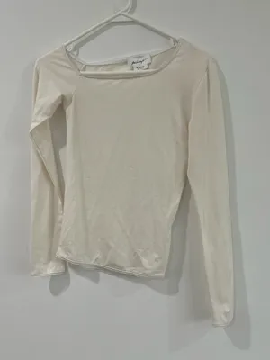 The Line by K Ivory Tencel Long Sleeve Top Minimalist 90s thumbnail 2