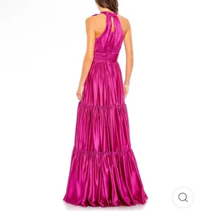 Mac Duggal RUFFLE TIERED SOFT TIE HALTER NECK GOWN thumbnail 2