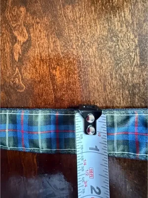 Plaid Patterned Belt with Brown Faux Leather Accents thumbnail 6
