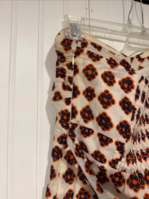 Maeve Strapless Maxi Dress in White with Orange Tulips thumbnail 8