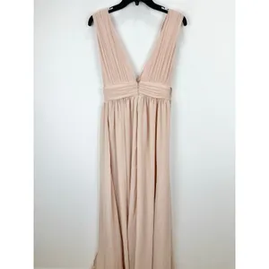 Lulus Heavenly Hues Blush Maxi Dress Chiffon Bridesmaid Formal Evening XS NWT thumbnail 6
