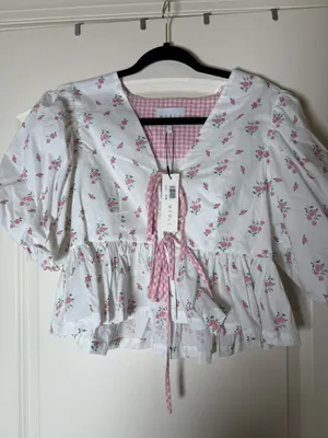 Mable Floral Top White thumbnail 1