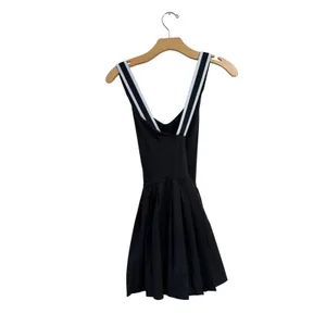 OFFLINE by Aerie Black Pleated Tennis Dress Perforated Mini Athletic Size Small thumbnail 3