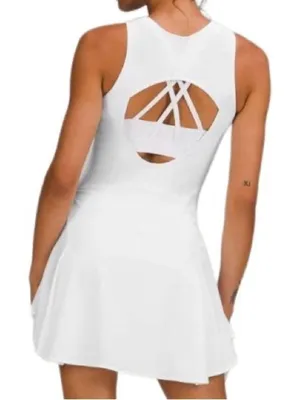 Lululemon Everlux Short-Lined 6” Inseam Tennis Tank Top Dress White Size 6 skort thumbnail 1