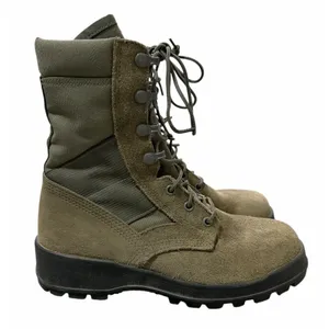 UFCW‎ Mondo Green Leather Suede Vibram Sole Military Combat Boots Men's Size 5 R thumbnail 1