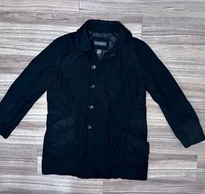 Black Button Trench Jacket - 2 thumbnail 6