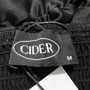 Cider Corset Top Women's Med Black Satin Lace Up Ruffle Cropped Cami Goth Punk thumbnail 5