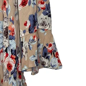 Altar'd‎ State Blouse Size Small Tan Multi Color Floral Flare Sleeves Womens Top thumbnail 3