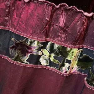 S.A.2 Silk Blend Vintage Velvet floral Burgundy Maxi Dress Whimsy goth #800 thumbnail 5