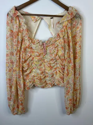 Free People Mabel Floral Print Top Size Medium thumbnail 4