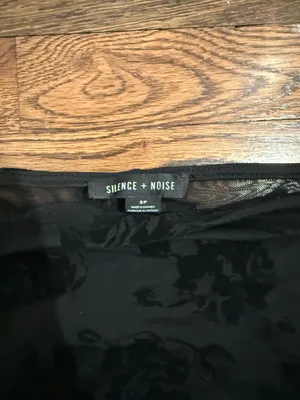 silence + noise Black Floral Burnout Boatneck Tee thumbnail 3
