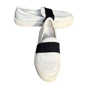 UGG Chayze White Leather Slip On Sneakers Black Strap Size 8‎ Casual Minimalist thumbnail 5