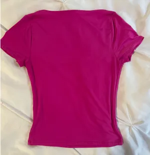 pink scoop neck top thumbnail 2