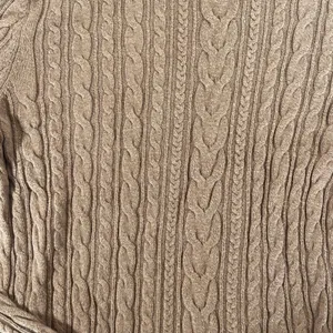 Lands End Cable Sweater Womens Small Turtleneck Tan/Brown Long thumbnail 2