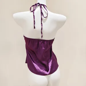 Others Follow Purple Satin Halter Neck Tube Top thumbnail 4