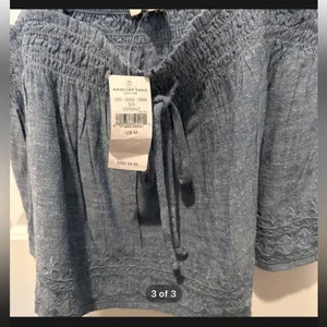 NWT AMERICAN EAGLE BlUE CROP TANK TOP thumbnail 3