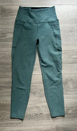 Beyond Yoga Green Active Gym Workout Exercise Pilates Space Dye Leggings Size M thumbnail 1