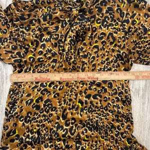 Hunter Bell New York Silk Leopard Print Tie Neck Drop Waist Mini‎ Dress XS Brown thumbnail 7