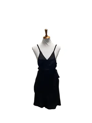 Intimately Free People Like Me Or Love Me Wrap Slip Dress Black Size XL LBD Glam thumbnail 2