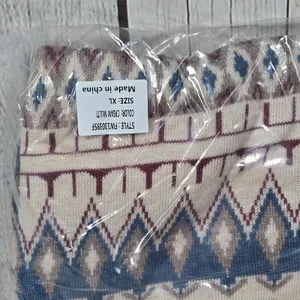 FATE Southwest Geometric Fair Isle‎ Sweater Cream Multi Wool Blend XL FW13039SF thumbnail 7