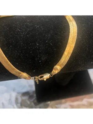 Vintage Women's Herringbone Pave Rhinestone Butterfly Gold Tone Bracelet thumbnail 2