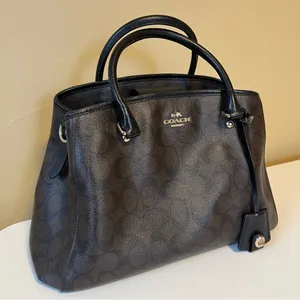 Coach Margot Carryall Signature in Black and Brown Logo thumbnail 1