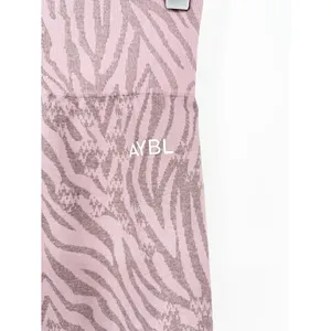 AYBL‎ Animal Print Seamless Bike Shorts Women's S Purple Activewear thumbnail 5