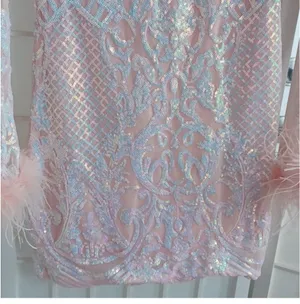 Blondie Nites Sequined Dress With Feather thumbnail 3
