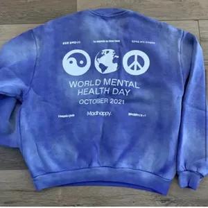 Madhapoy BLUE TIE DYE MENTAL HEALTH EMPATHY‎ IS FREE CREWNECK size small thumbnail 5