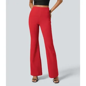 Halara NWT Flex SculptKnit High Waisted Flare Work Pants Red Size Large‎ Tall thumbnail 2