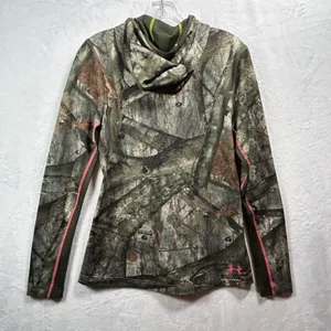 Under Armour ColdGear‎ Scent Control Hoodie Womens Medium Mossy Oak Camo Pink thumbnail 2