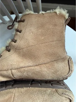 UGG Women's Lace-Up Shearling Lined Boots in Chestnut thumbnail 10